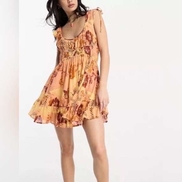 Free People Vernon Floral Print Cotton Sundress Large - Picture 2 of 10